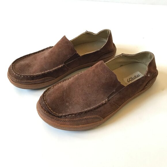 Olukai Puhala Loafers Shoes Mens 10 Brown Slip On Suede Drop in Heel Moccasin main image 6